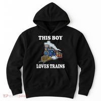 This Boy Loves Trains Train Lovers Gift Hoodie thumb 0