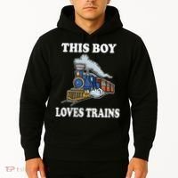 This Boy Loves Trains Train Lovers Gift Hoodie thumb 2