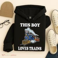 This Boy Loves Trains Train Lovers Gift Hoodie thumb 4