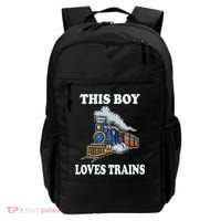 This Boy Loves Trains Train Lovers Gift Backpack thumb 0