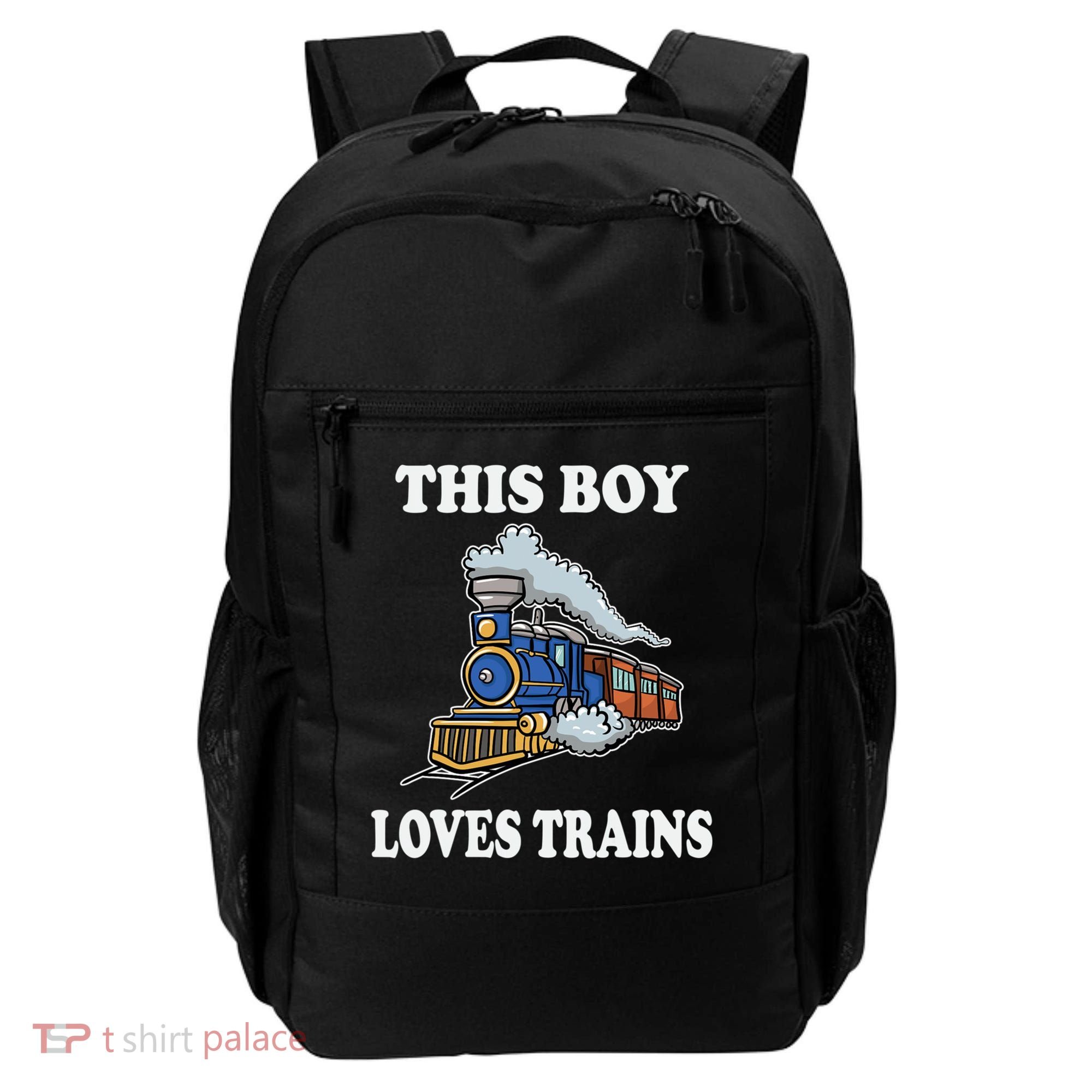 This Boy Loves Trains Train Lovers Gift Backpack