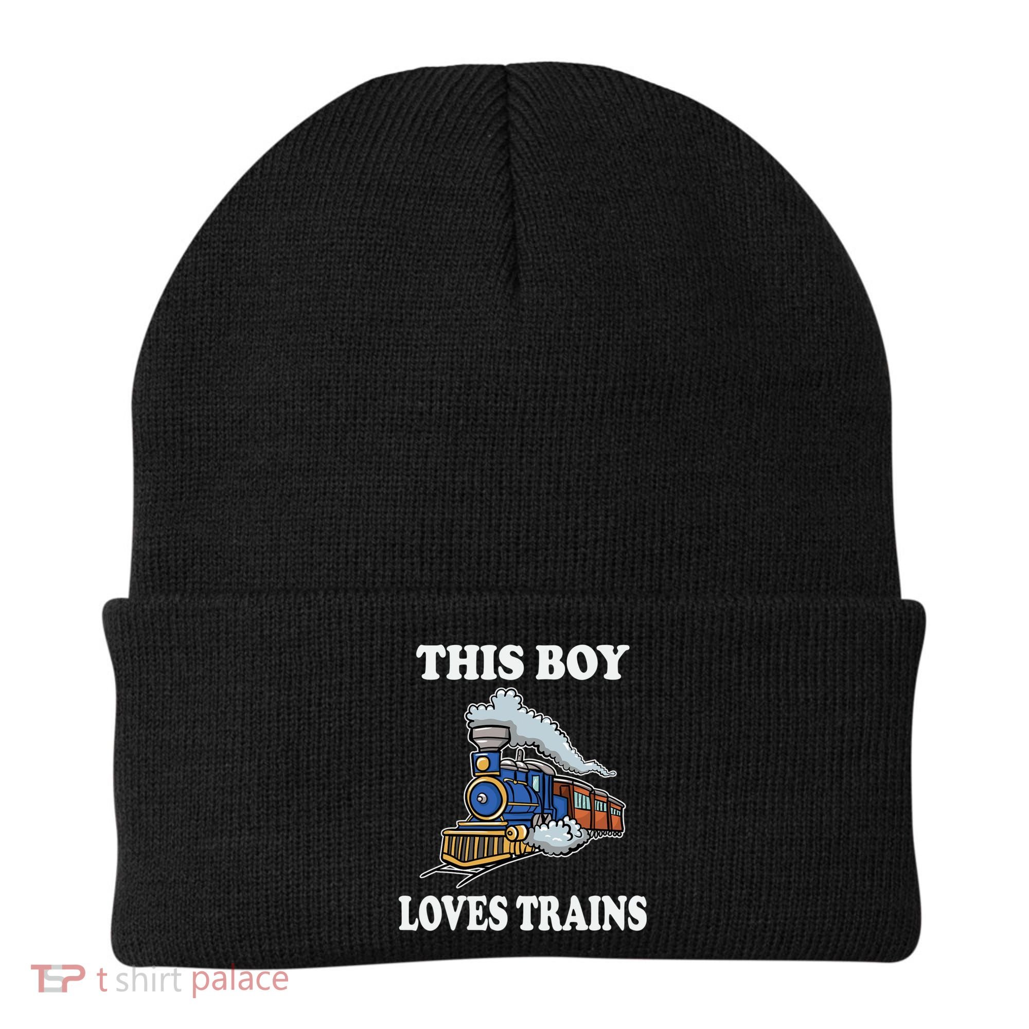 This Boy Loves Trains Train Lovers Gift Beanie