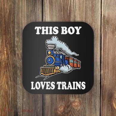 This Boy Loves Trains Train Lovers Gift Coaster