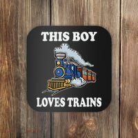 This Boy Loves Trains Train Lovers Gift Coaster thumb 0