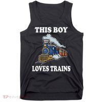 This Boy Loves Trains Train Lovers Gift Tank Top thumb 0