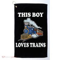 This Boy Loves Trains Train Lovers Gift Golf Towel thumb 0