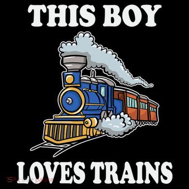 This Boy Loves Trains Train Lovers Gift Kids Colorblock Raglan Jersey
