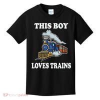 This Boy Loves Trains Train Lovers Gift Kids T-Shirt thumb 0