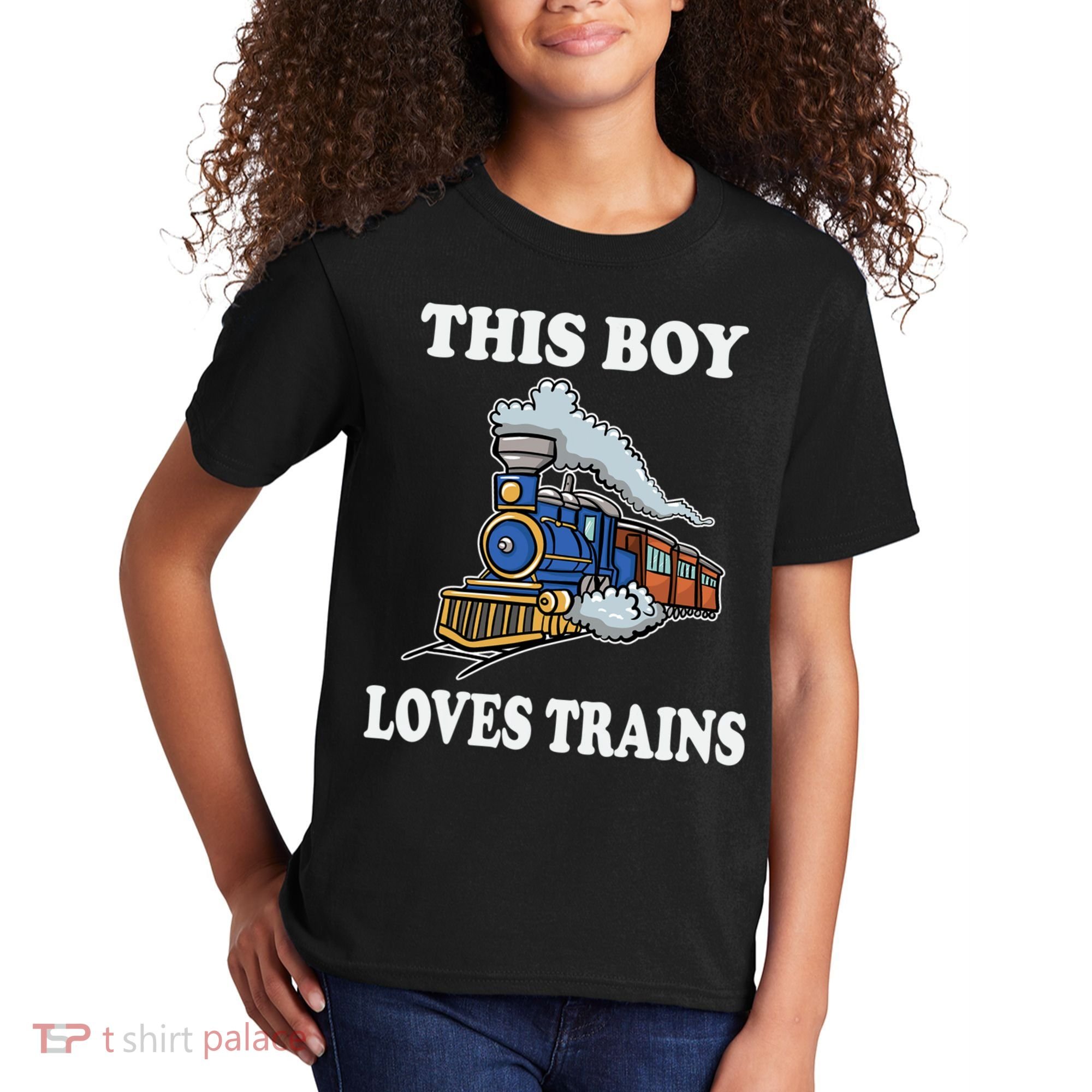 This Boy Loves Trains Train Lovers Gift Kids T-Shirt