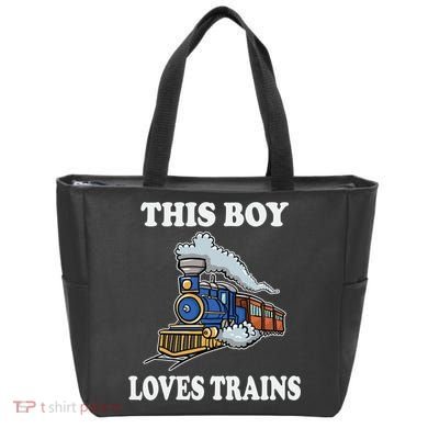 This Boy Loves Trains Train Lovers Gift Tote Bag