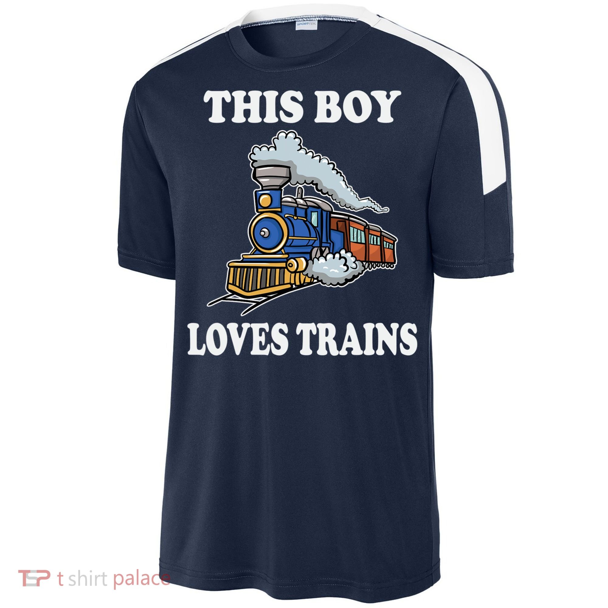 This Boy Loves Trains Train Lovers Gift Sport-Tek Competitor United Soccer Jersey