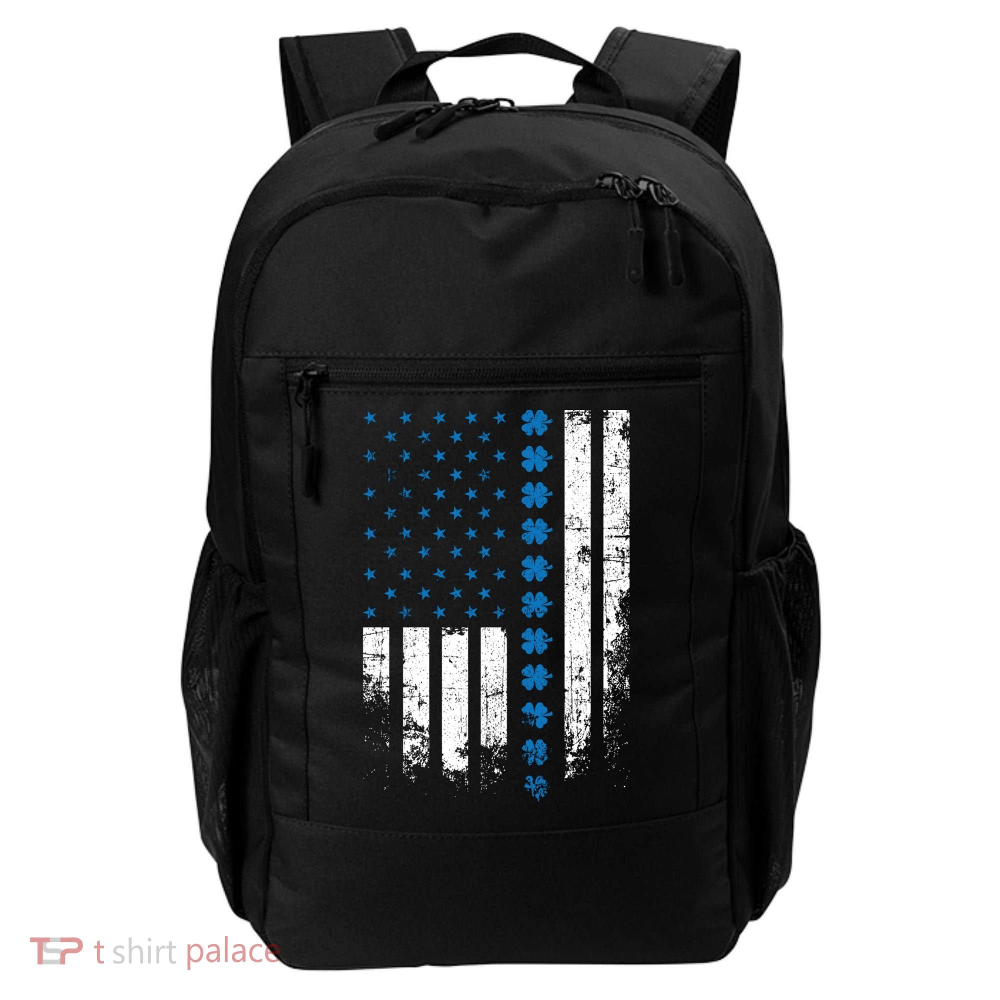 Thin Blue Line Flag St Patricks Day 2020 Police Officer Gift Backpack