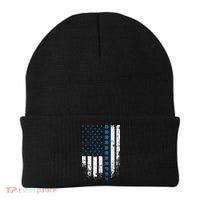 Thin Blue Line Flag St Patricks Day 2020 Police Officer Gift Beanie thumb 0