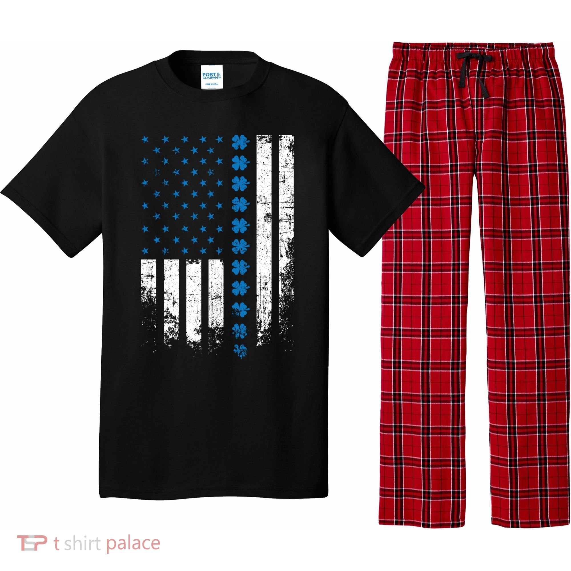 Thin Blue Line Flag St Patricks Day 2020 Police Officer Gift Pajama Set