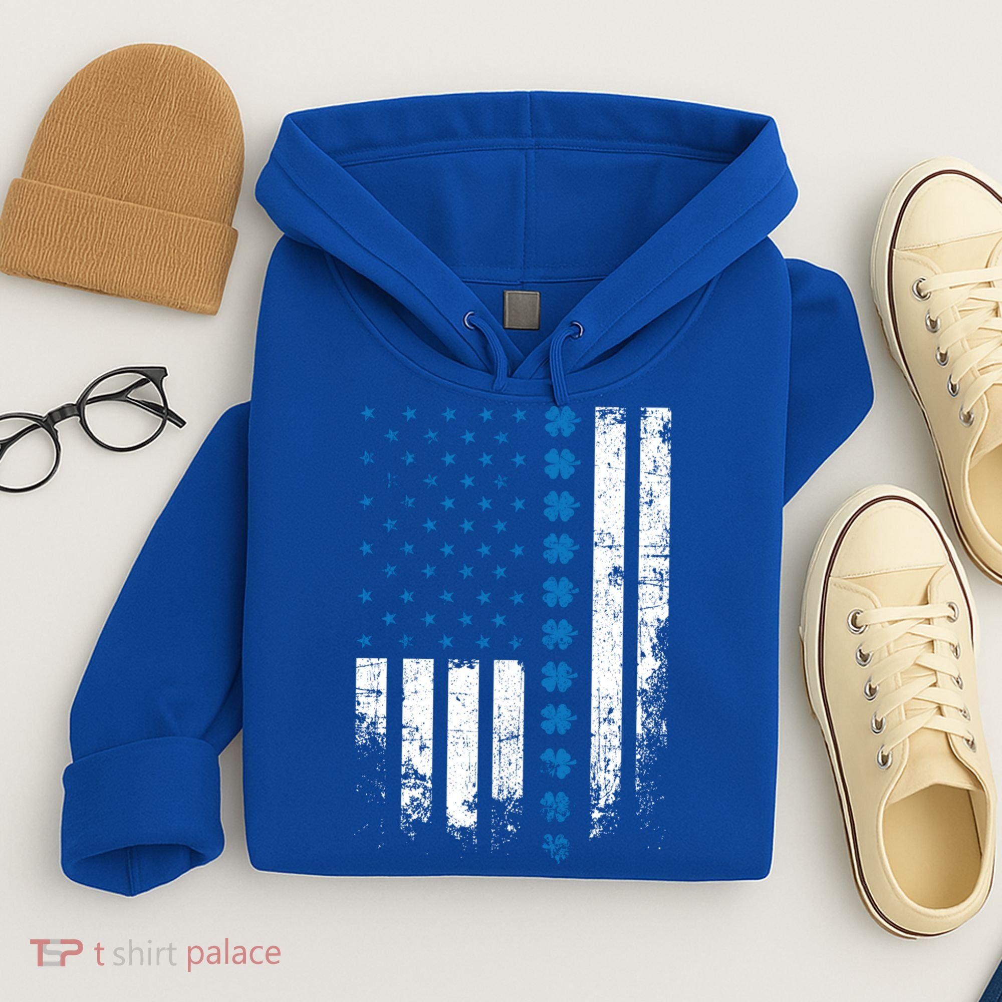 Thin Blue Line Flag St Patricks Day 2020 Police Officer Gift Hoodie