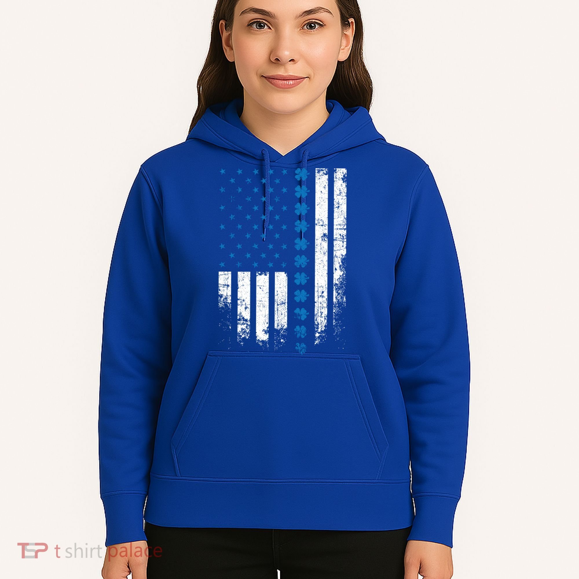 Thin Blue Line Flag St Patricks Day 2020 Police Officer Gift Hoodie
