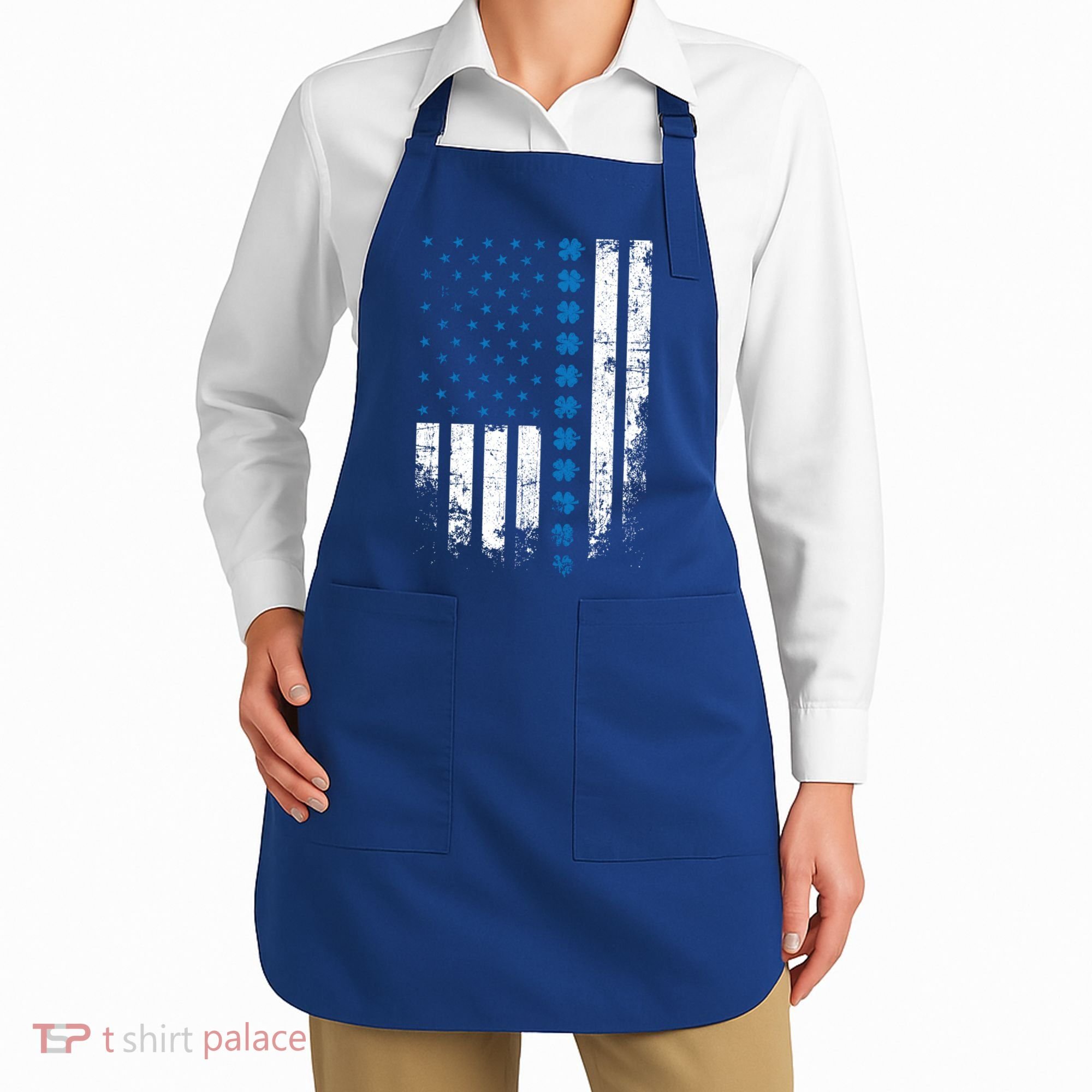 Thin Blue Line Flag St Patricks Day 2020 Police Officer Gift Apron