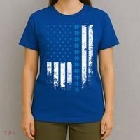 Thin Blue Line Flag St Patricks Day 2020 Police Officer Gift T-Shirt thumb 4