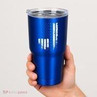 Thin Blue Line Flag St Patricks Day 2020 Police Officer Gift Tumbler thumb 2