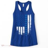 Thin Blue Line Flag St Patricks Day 2020 Police Officer Gift Women's Tank Top thumb 0