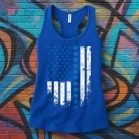 Thin Blue Line Flag St Patricks Day 2020 Police Officer Gift Women's Tank Top thumb 3