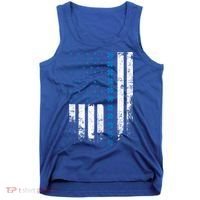 Thin Blue Line Flag St Patricks Day 2020 Police Officer Gift Tank Top thumb 0