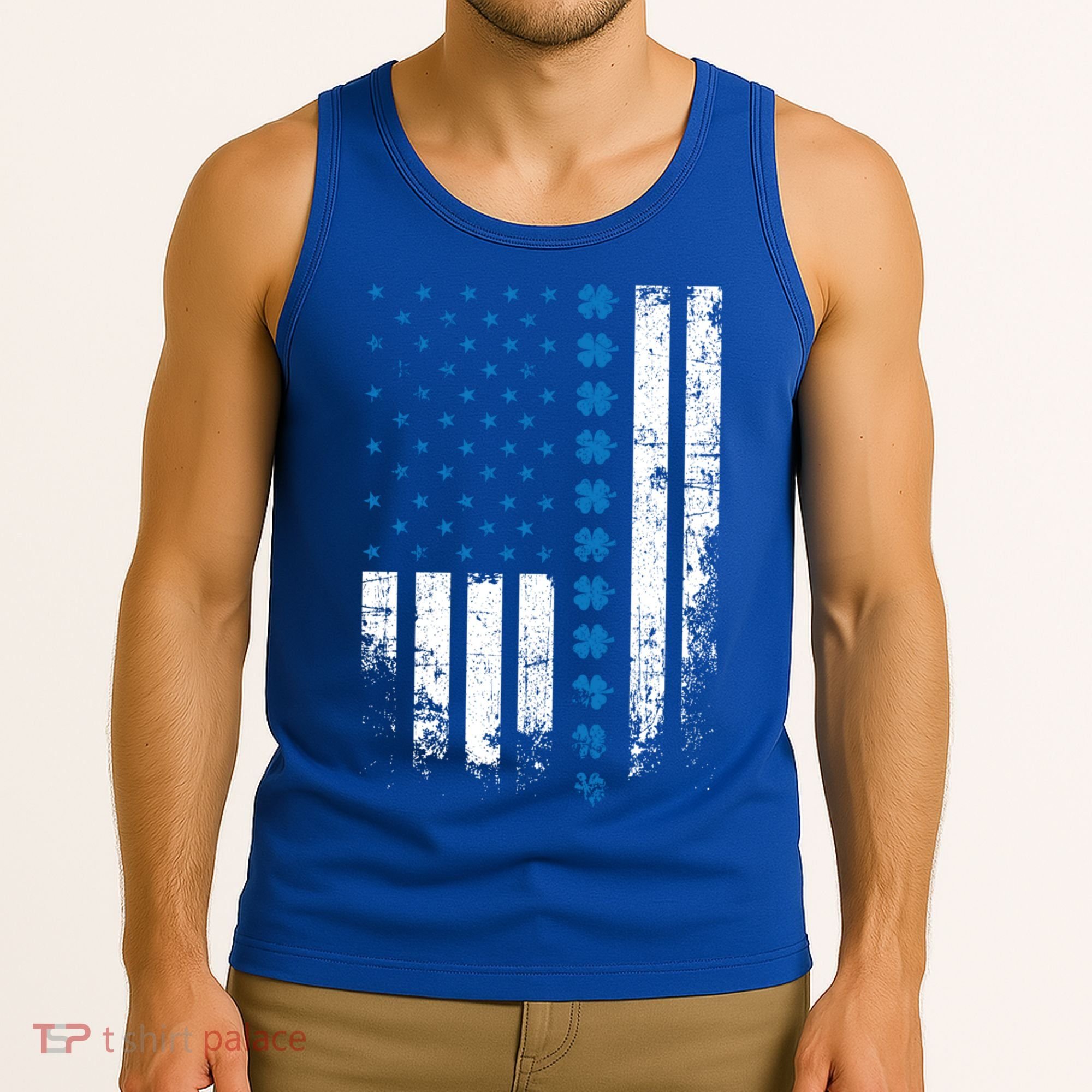 Thin Blue Line Flag St Patricks Day 2020 Police Officer Gift Tank Top