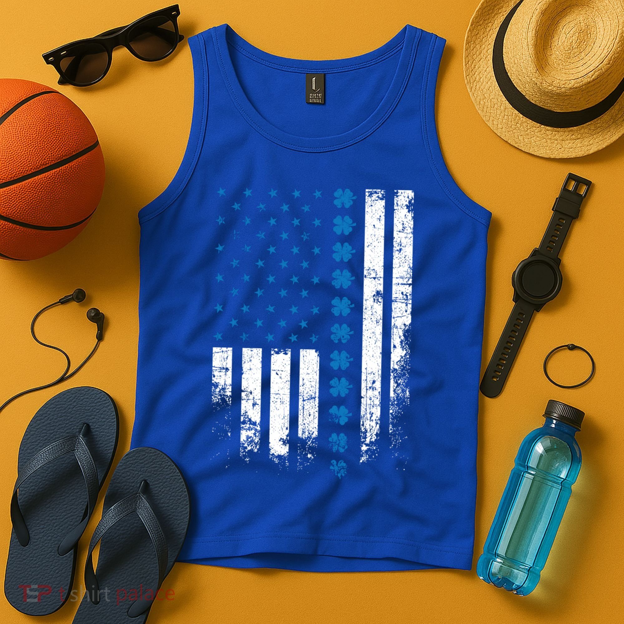 Thin Blue Line Flag St Patricks Day 2020 Police Officer Gift Tank Top