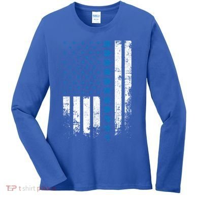 Thin Blue Line Flag St Patricks Day 2020 Police Officer Gift Women's Long Sleeve Shirt