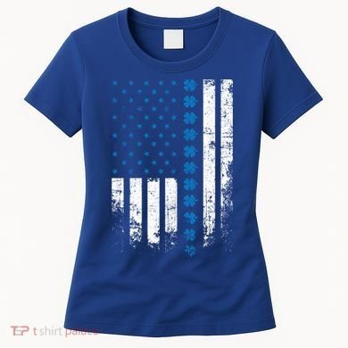 Thin Blue Line Flag St Patricks Day 2020 Police Officer Gift Women's T-Shirt