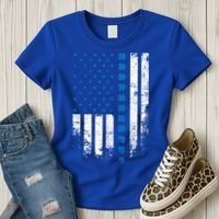 Thin Blue Line Flag St Patricks Day 2020 Police Officer Gift Women's T-Shirt thumb 3
