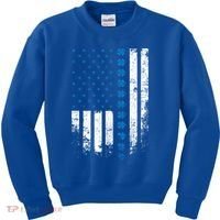 Thin Blue Line Flag St Patricks Day 2020 Police Officer Gift Kids Sweatshirt thumb 0