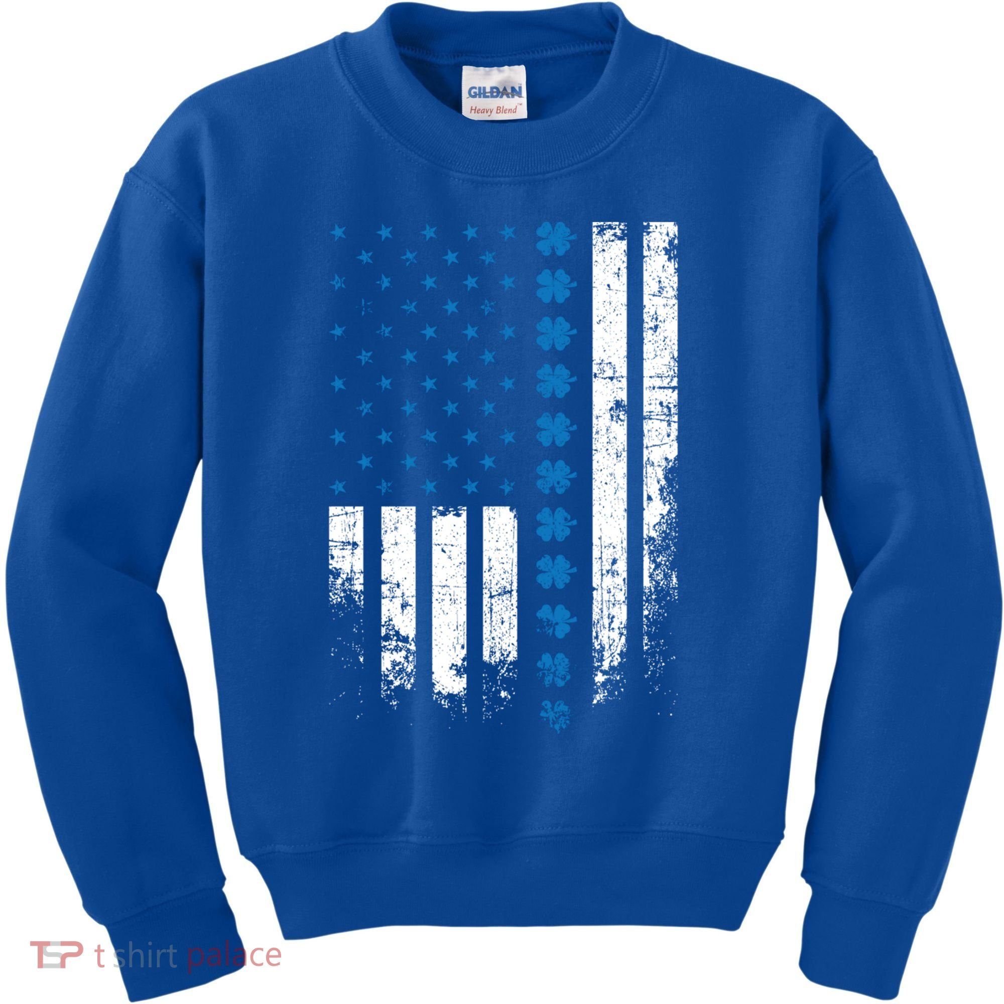 Thin Blue Line Flag St Patricks Day 2020 Police Officer Gift Kids Sweatshirt