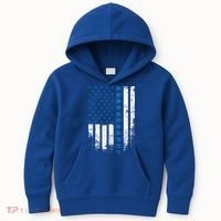 Thin Blue Line Flag St Patricks Day 2020 Police Officer Gift Kids Hoodie thumb 0