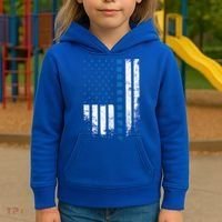 Thin Blue Line Flag St Patricks Day 2020 Police Officer Gift Kids Hoodie thumb 3