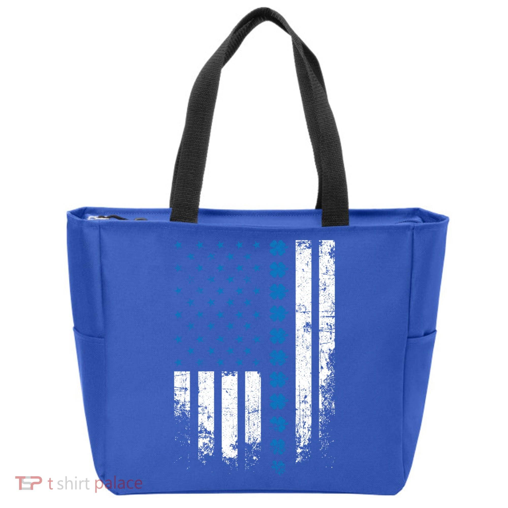 Thin Blue Line Flag St Patricks Day 2020 Police Officer Gift Tote Bag