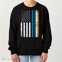 Thin Blue Line Irish American Flag Police Officer Cool Gift Women's Sweatshirt thumb 0