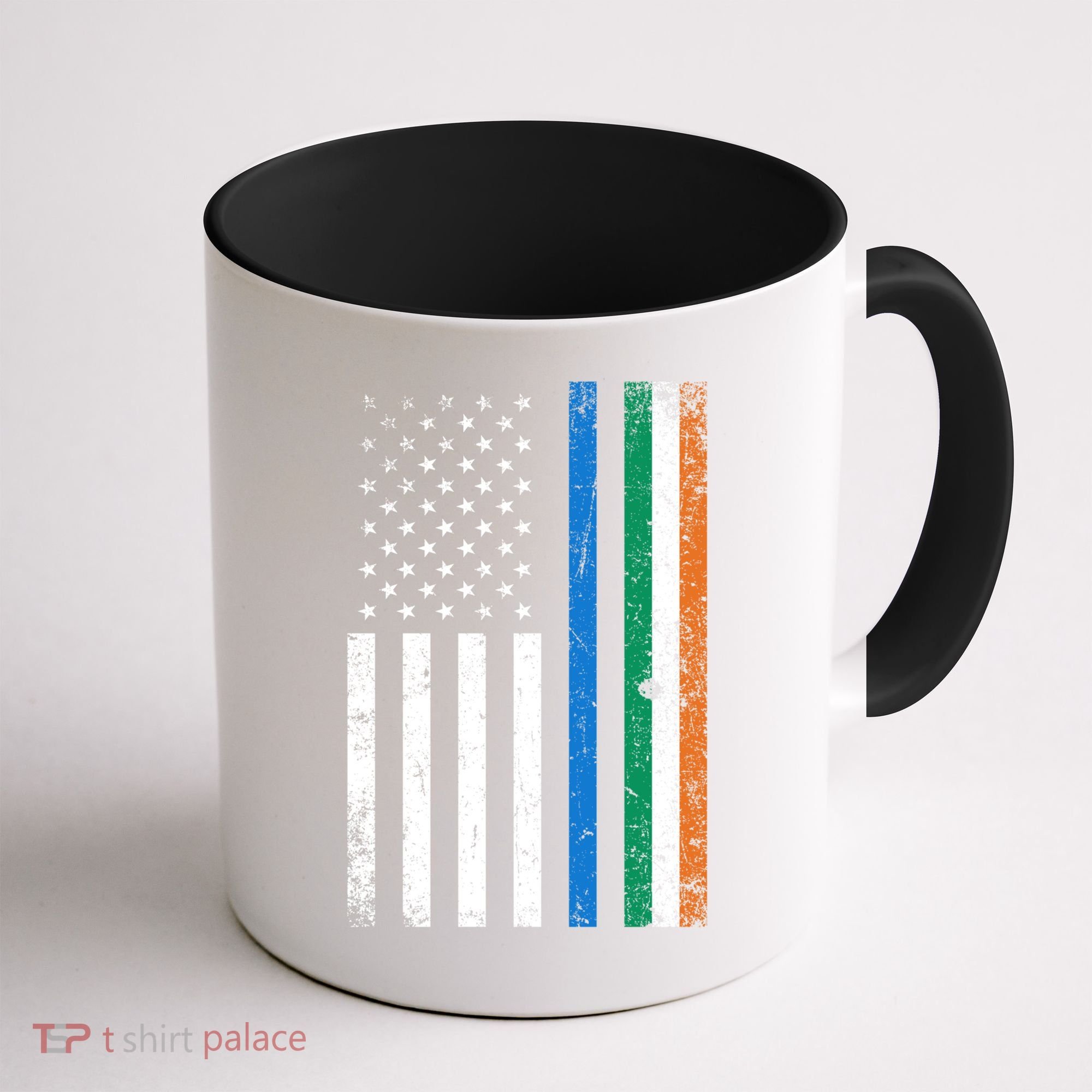 Thin Blue Line Irish American Flag Police Officer Cool Gift Coffee Mug
