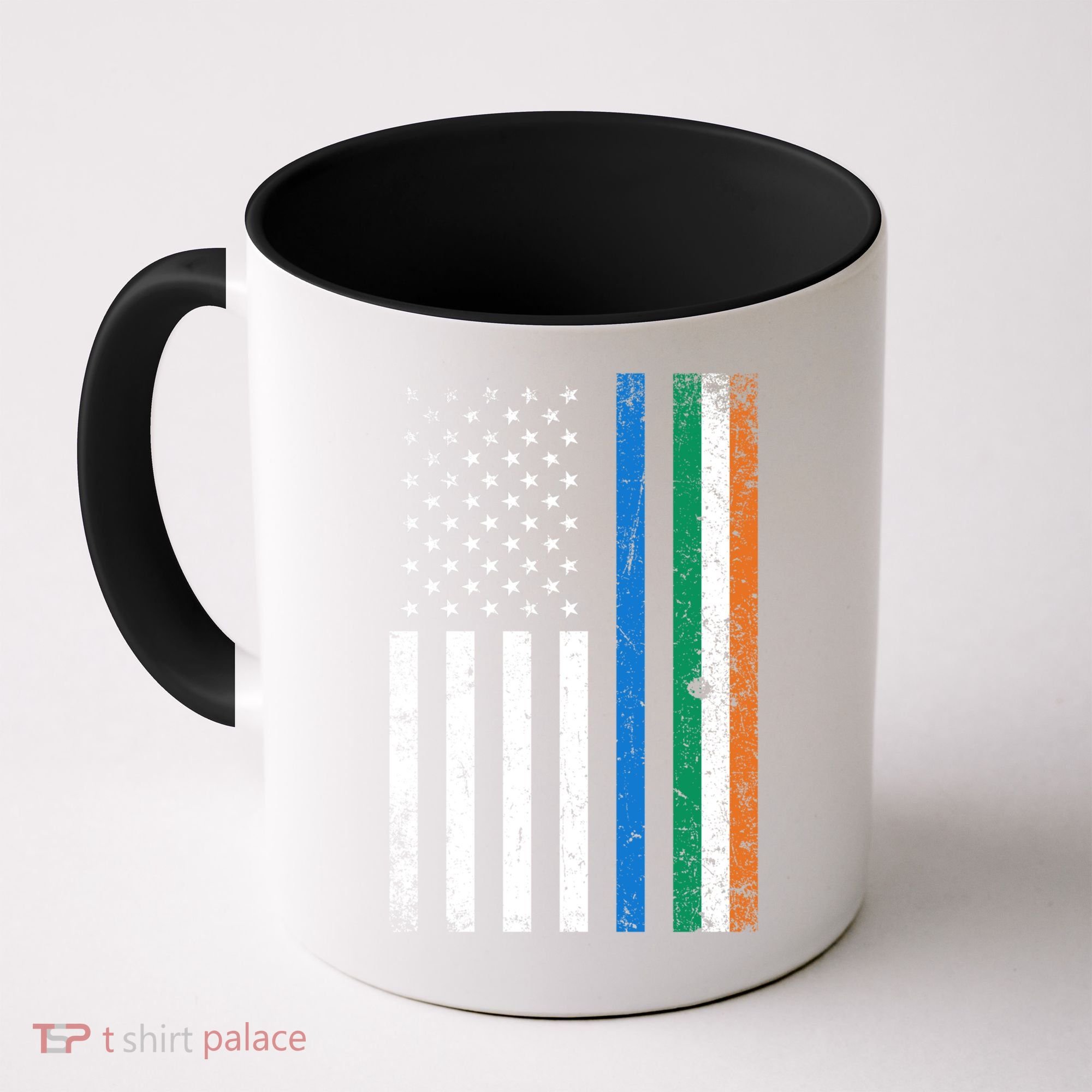 Thin Blue Line Irish American Flag Police Officer Cool Gift Coffee Mug