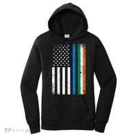 Thin Blue Line Irish American Flag Police Officer Cool Gift Women's Hoodie thumb 0