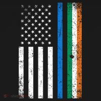 Thin Blue Line Irish American Flag Police Officer Cool Gift Women's Hoodie thumb 2