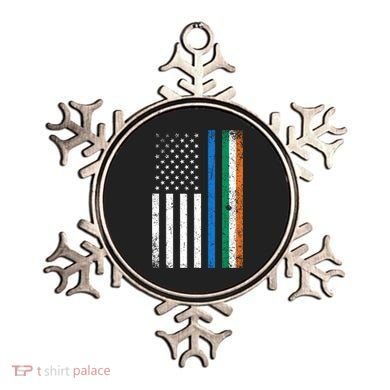 Thin Blue Line Irish American Flag Police Officer Cool Gift Ornament