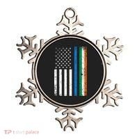 Thin Blue Line Irish American Flag Police Officer Cool Gift Ornament thumb 0