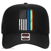 Thin Blue Line Irish American Flag Police Officer Cool Gift Hat thumb 0