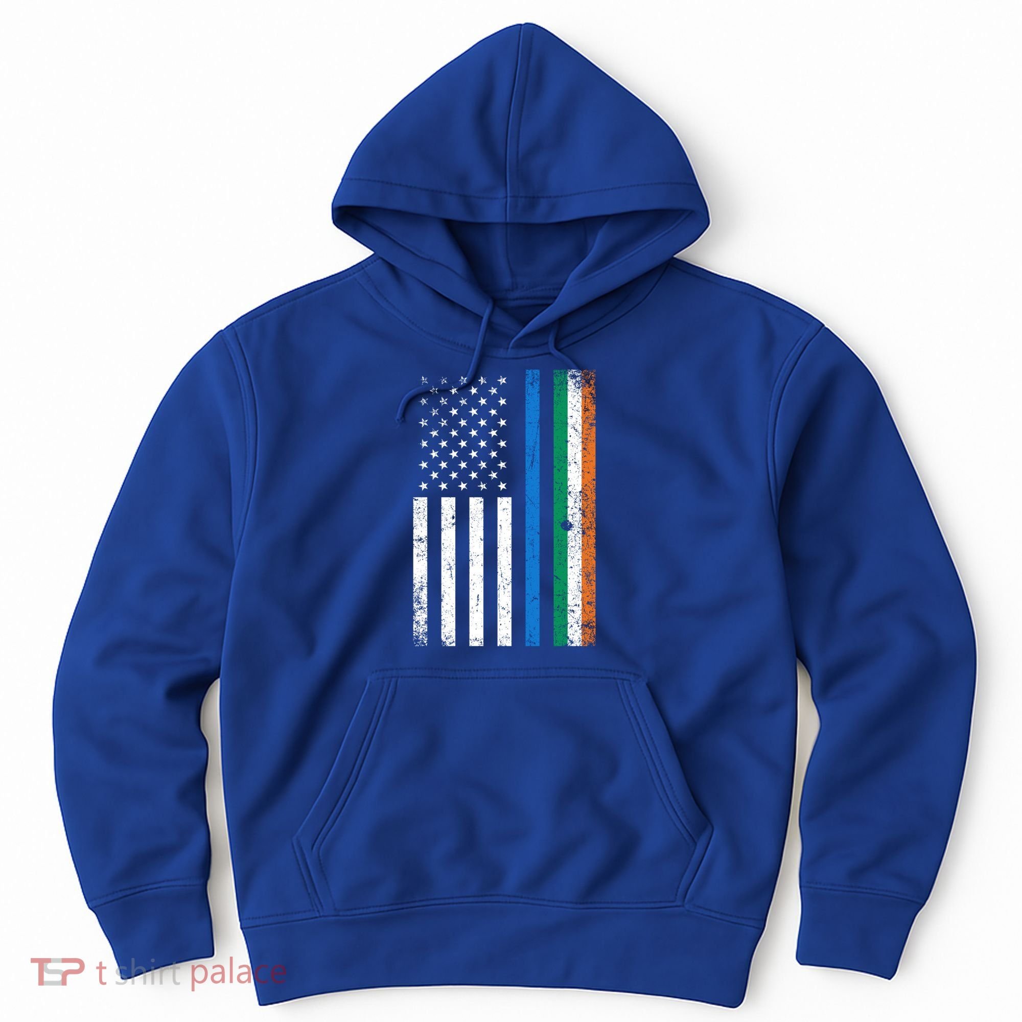 Thin Blue Line Irish American Flag Police Officer Cool Gift Hoodie