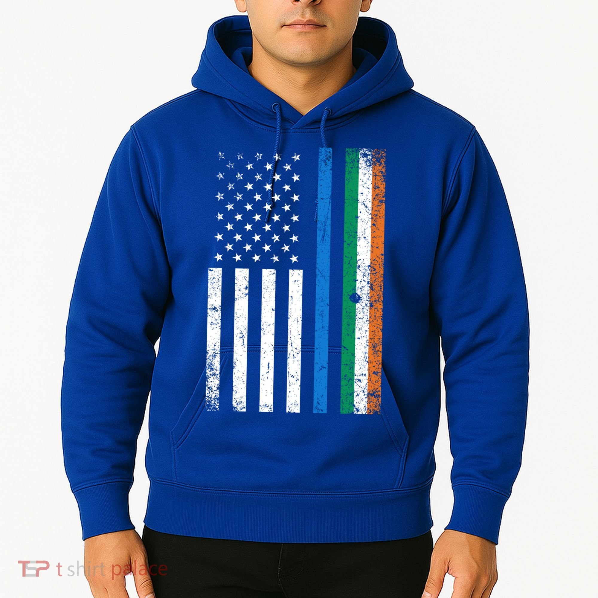 Thin Blue Line Irish American Flag Police Officer Cool Gift Hoodie