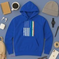 Thin Blue Line Irish American Flag Police Officer Cool Gift Hoodie thumb 3