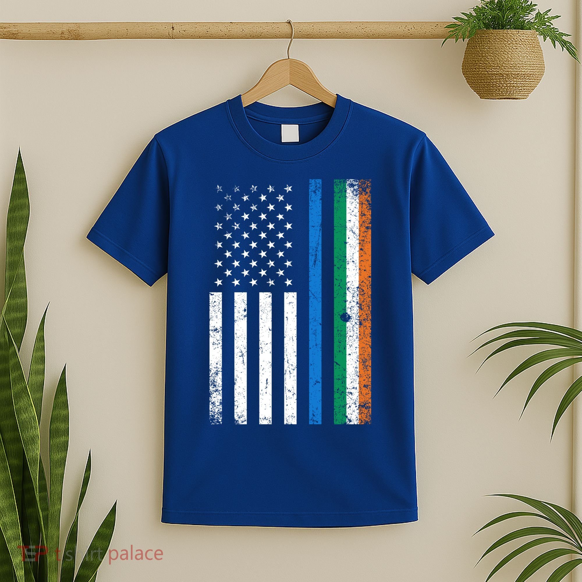 Thin Blue Line Irish American Flag Police Officer Cool Gift T-Shirt