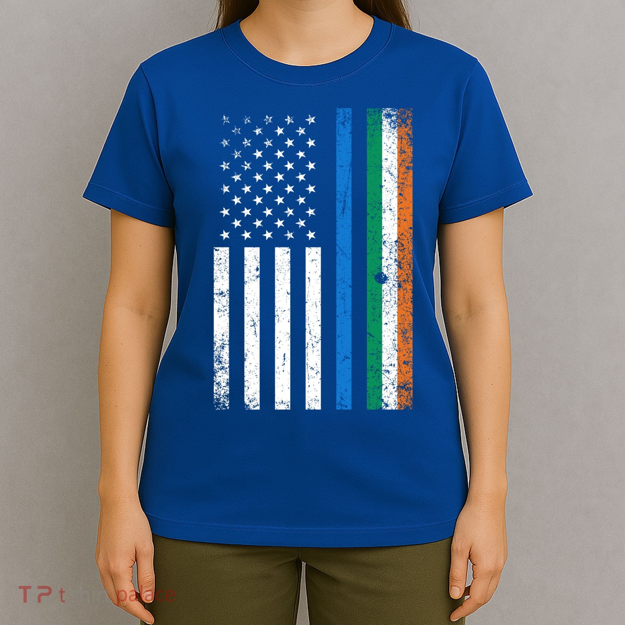 Thin Blue Line Irish American Flag Police Officer Cool Gift T-Shirt
