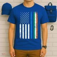 Thin Blue Line Irish American Flag Police Officer Cool Gift T-Shirt thumb 6